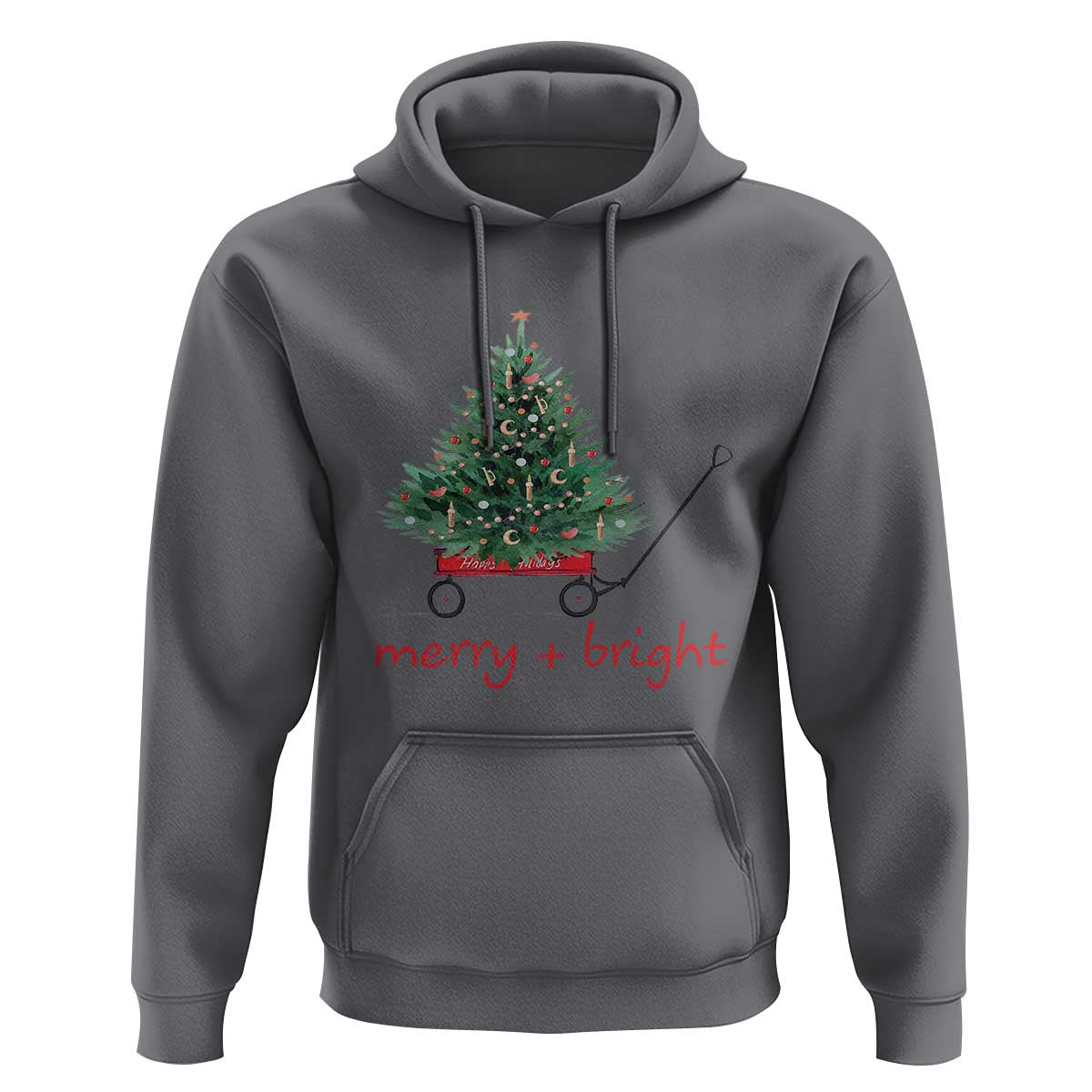 Christmas Hoodie Merry And Bright Retro Xmas Tree Wagon
