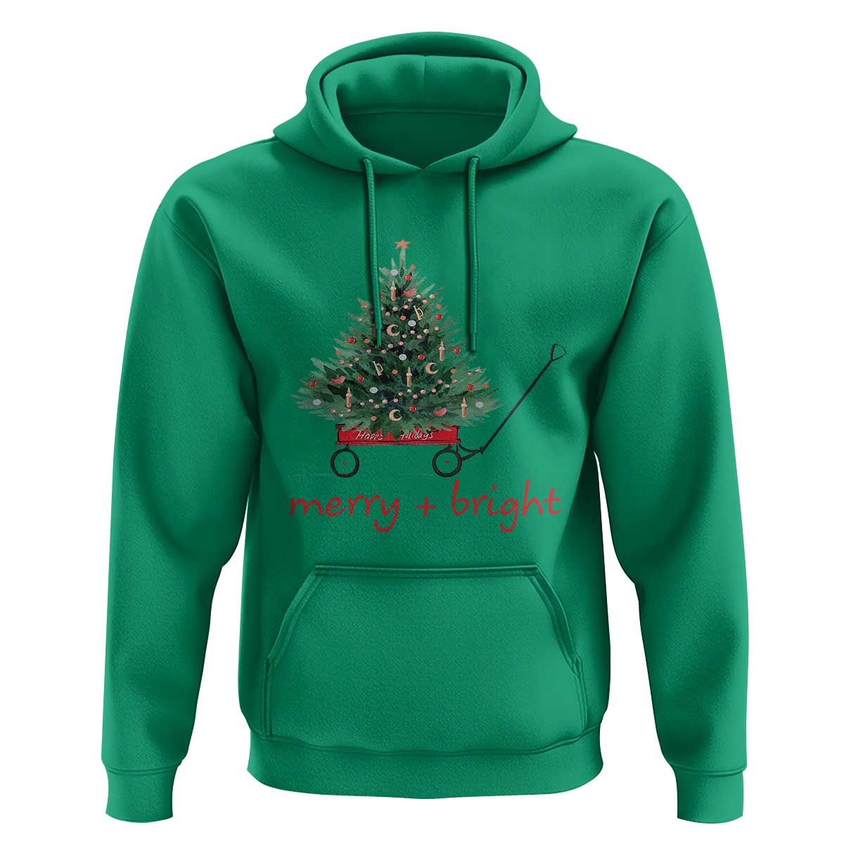 Christmas Hoodie Merry And Bright Retro Xmas Tree Wagon