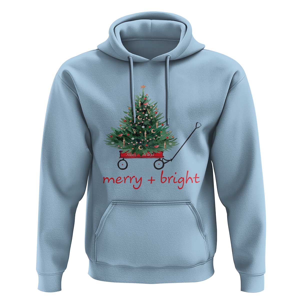 Christmas Hoodie Merry And Bright Retro Xmas Tree Wagon