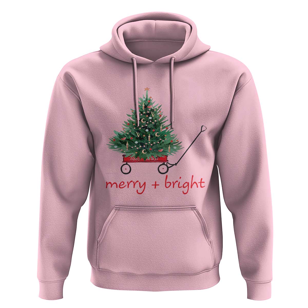 Christmas Hoodie Merry And Bright Retro Xmas Tree Wagon