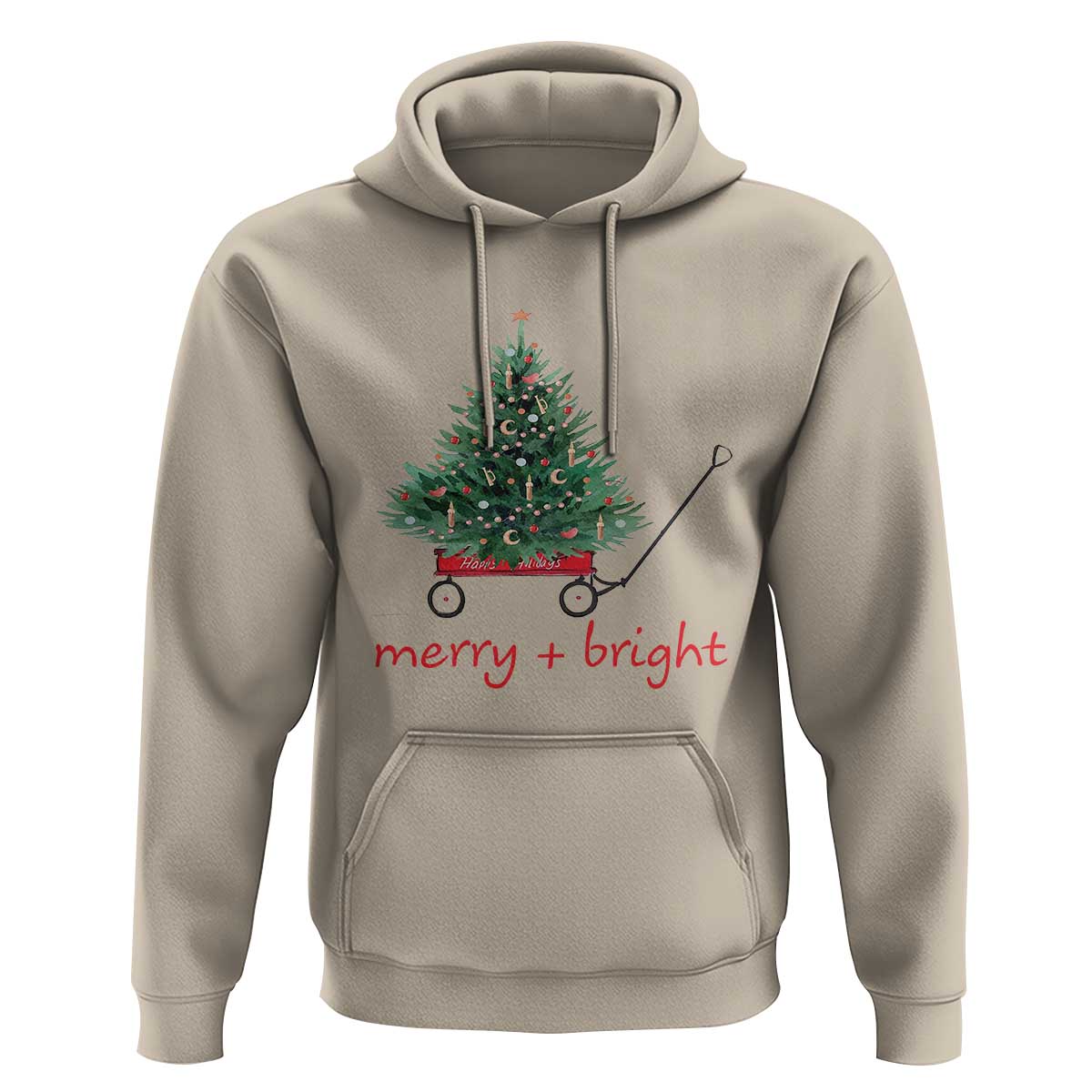 Christmas Hoodie Merry And Bright Retro Xmas Tree Wagon