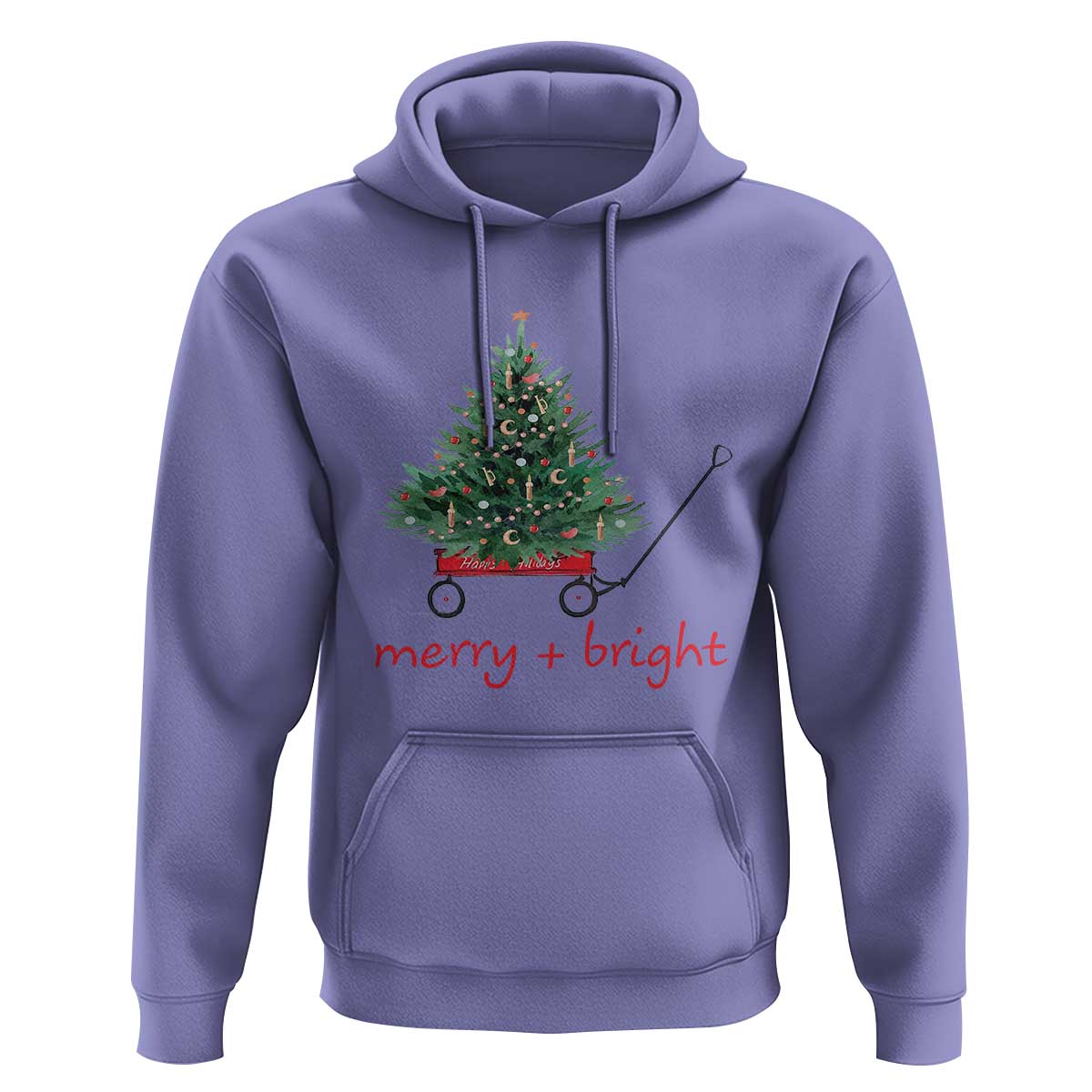 Christmas Hoodie Merry And Bright Retro Xmas Tree Wagon