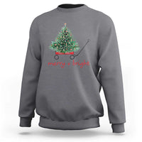 Christmas Sweatshirt Merry And Bright Retro Xmas Tree Wagon - Wonder Print Shop