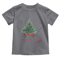 Christmas Toddler T Shirt Merry And Bright Retro Xmas Tree Wagon