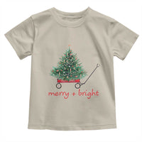 Christmas Toddler T Shirt Merry And Bright Retro Xmas Tree Wagon