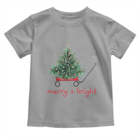 Christmas Toddler T Shirt Merry And Bright Retro Xmas Tree Wagon