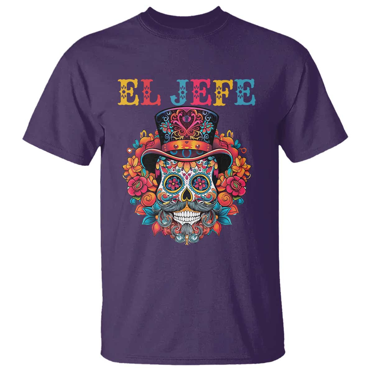 Day Of The Dead T Shirt El Jefe Sugar Skull Mexican Boss Spanish Dia De Los Muertos - Wonder Print Shop