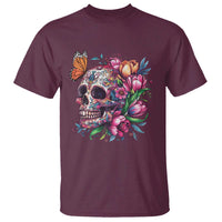 Day Of The Dead T Shirt Vintage Sugar Skull Flower Butterfly - Wonder Print Shop