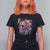 Day Of The Dead T Shirt For Women Vintage Sugar Skull Flower Butterfly - Wonder Print Shop
