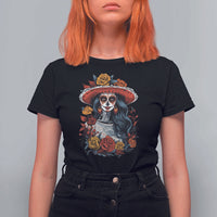Day Of The Dead T Shirt For Women La Catrina De Los Muertos Sugar Skull - Wonder Print Shop