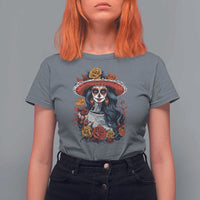 Day Of The Dead T Shirt For Women La Catrina De Los Muertos Sugar Skull - Wonder Print Shop