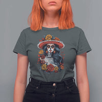 Day Of The Dead T Shirt For Women La Catrina De Los Muertos Sugar Skull - Wonder Print Shop