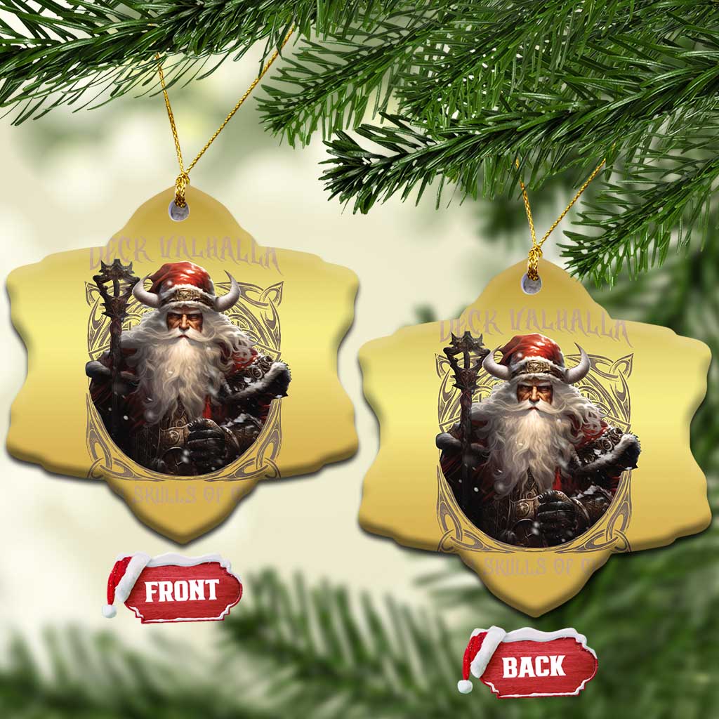 Viking Xmas Christmas Ornament Deck Valhalla With Skulls Of Glory Santa Yule - Wonder Print Shop