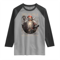 Viking Christmas Raglan Shirt Deck Valhalla With Skulls Of Glory Santa Yule Xmas - Wonder Print Shop