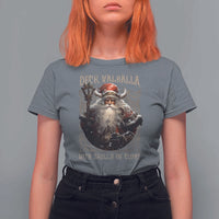 Viking Christmas T Shirt For Women Deck Valhalla With Skulls Of Glory Santa Yule Xmas - Wonder Print Shop