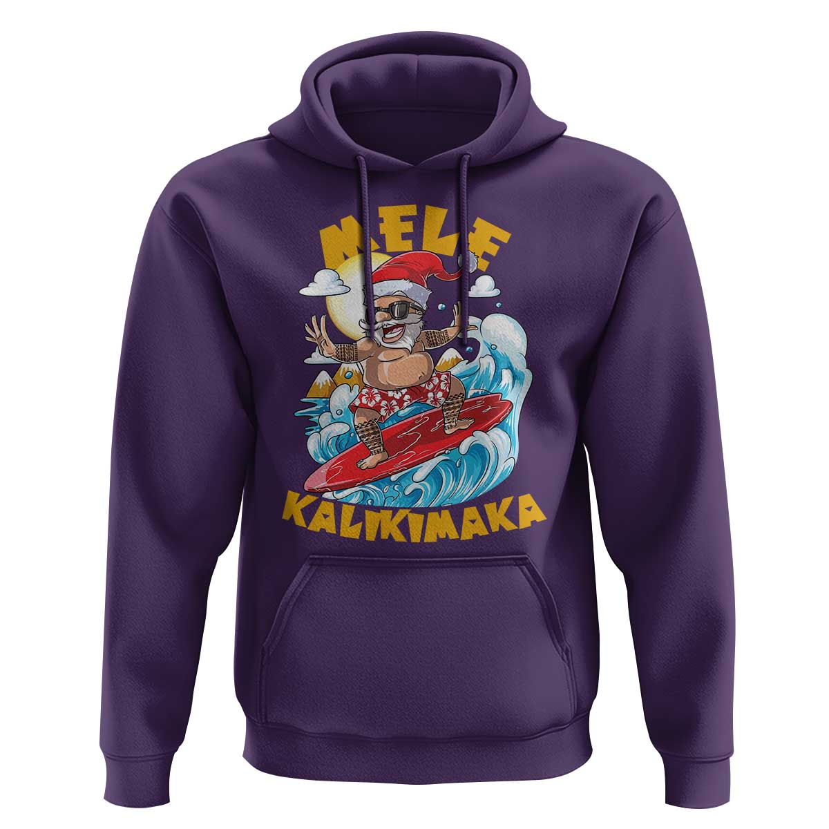 Christmas In Hawaii Hoodie Mele Kalikimaka Surfing Santa Kakau Tattoo