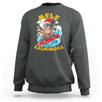 Christmas In Hawaii Sweatshirt Mele Kalikimaka Surfing Santa Kakau Tattoo - Wonder Print Shop