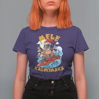 Christmas In Hawaii T Shirt For Women Mele Kalikimaka Surfing Santa Kakau Tattoo - Wonder Print Shop
