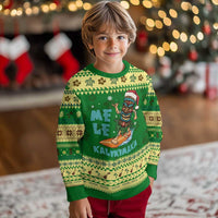 Christmas In Hawaii Ugly Christmas Sweater Mele Kalikimaka Santa Tiki Surfing Kakau Tattoo - Wonder Print Shop