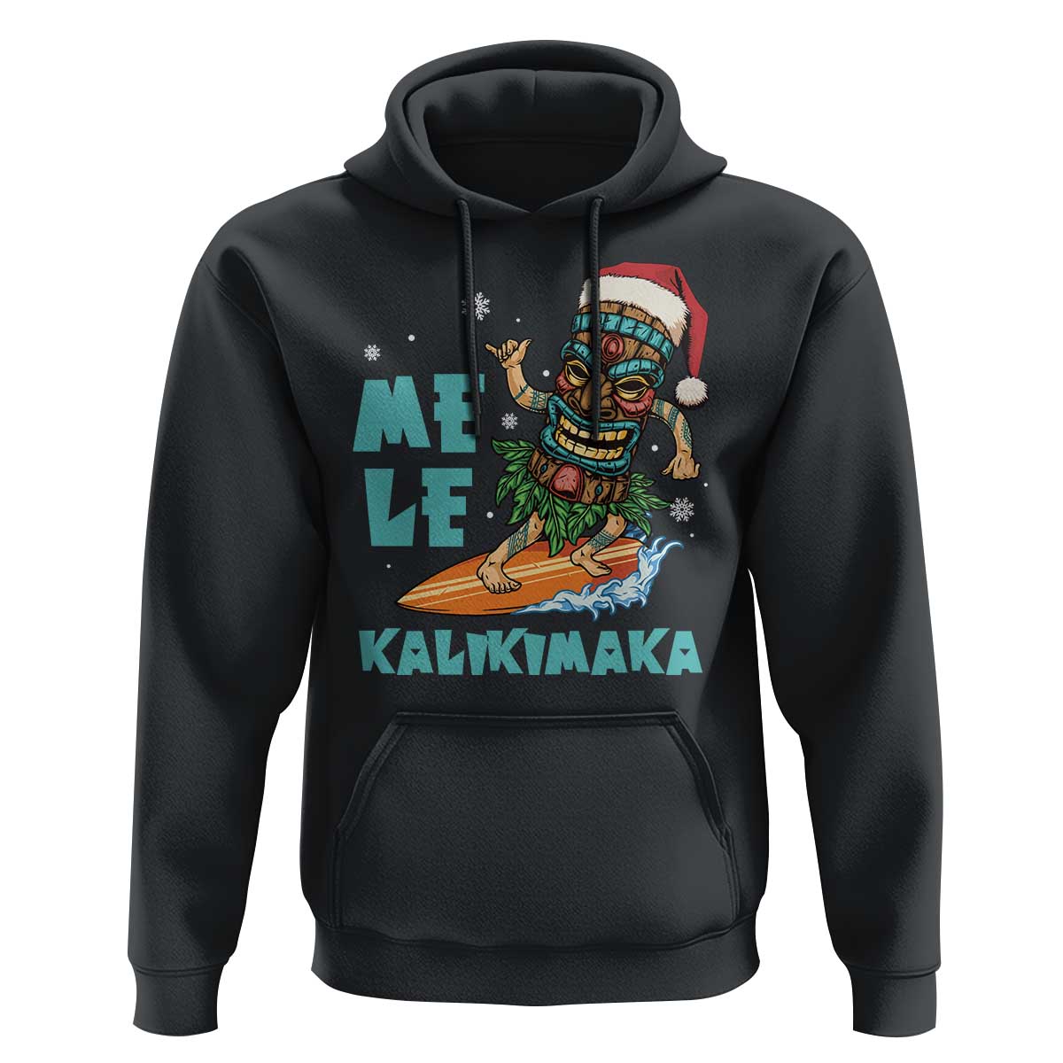 Christmas In Hawaii Hoodie Mele Kalikimaka Santa Tiki Surfing Kakau Tattoo