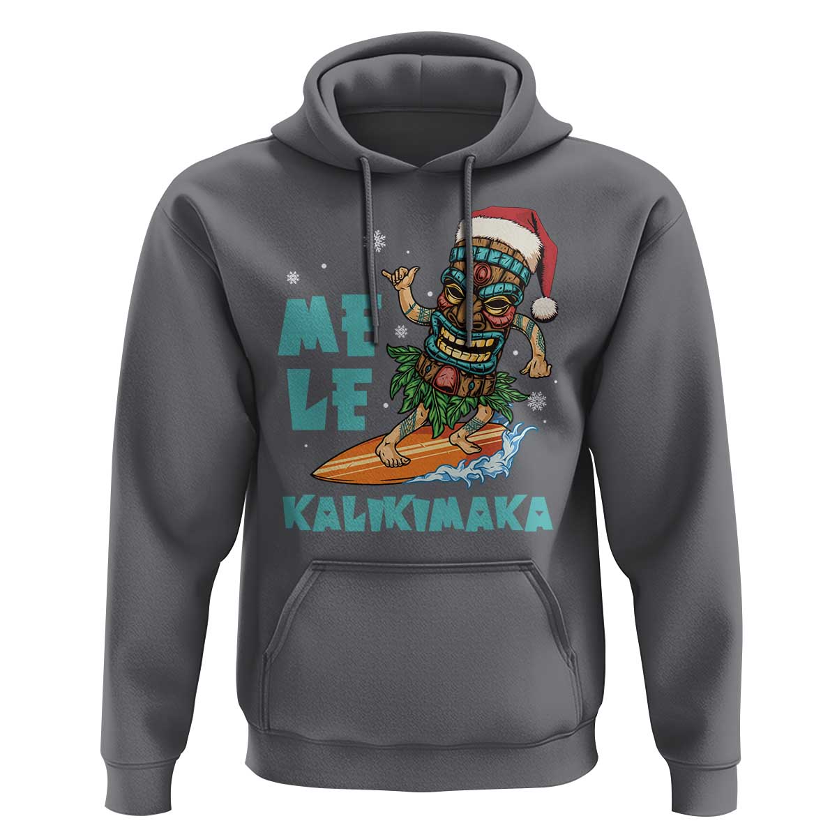 Christmas In Hawaii Hoodie Mele Kalikimaka Santa Tiki Surfing Kakau Tattoo
