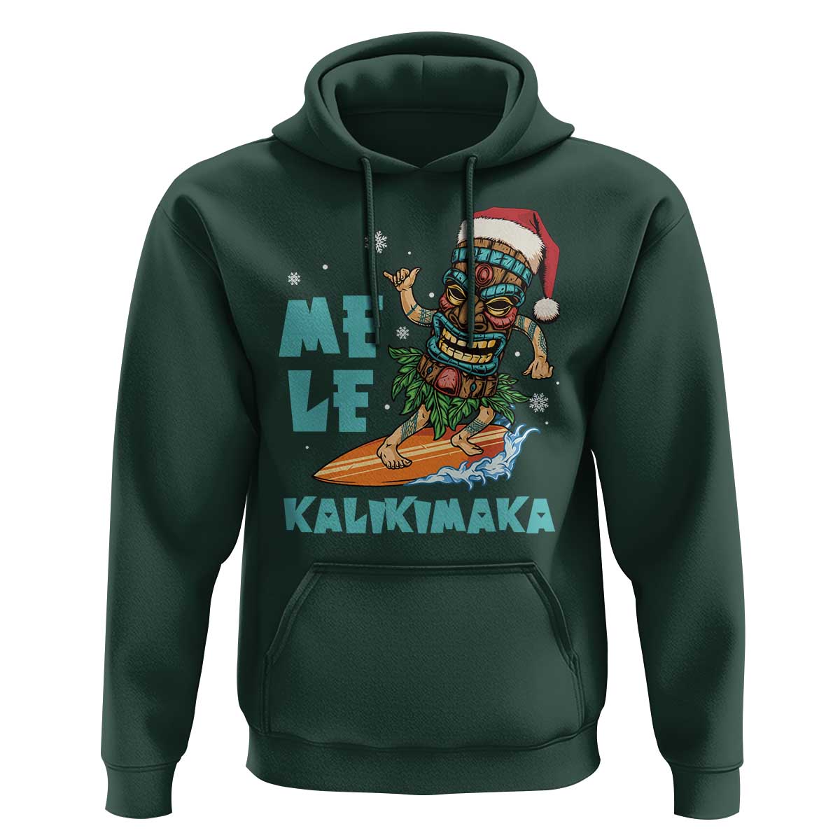 Christmas In Hawaii Hoodie Mele Kalikimaka Santa Tiki Surfing Kakau Tattoo
