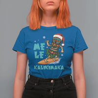 Christmas In Hawaii T Shirt For Women Mele Kalikimaka Santa Tiki Surfing Kakau Tattoo - Wonder Print Shop