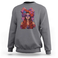 Day Of The Dead Sweatshirt La Catrina Coquette Calaca Face Painting - Wonder Print Shop