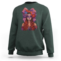 Day Of The Dead Sweatshirt La Catrina Coquette Calaca Face Painting - Wonder Print Shop