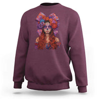 Day Of The Dead Sweatshirt La Catrina Coquette Calaca Face Painting - Wonder Print Shop