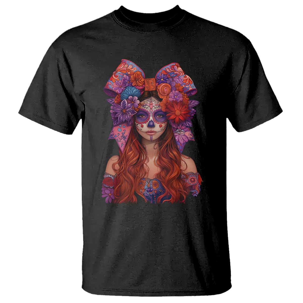 Day Of The Dead T Shirt La Catrina Coquette Calaca Face Painting - Wonder Print Shop