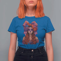 Day Of The Dead T Shirt For Women La Catrina Coquette Calaca Face Painting - Wonder Print Shop