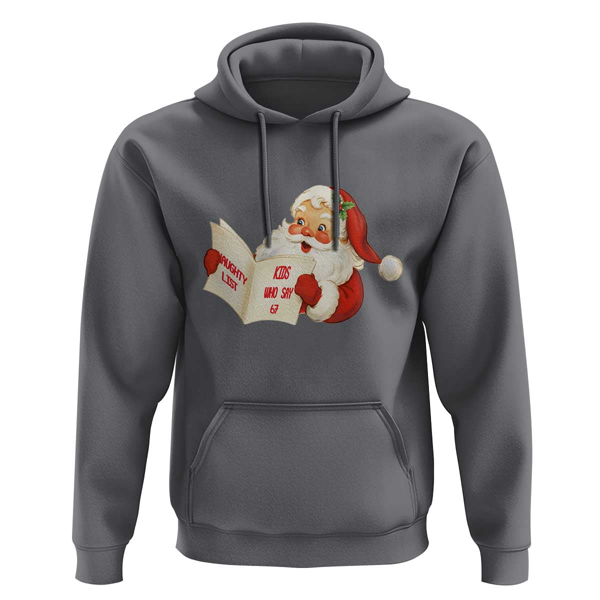 Funny 67 Christmas Santa Hoodie Naughty List Kids Who Say Six Seven Meme - Wonder Print Shop