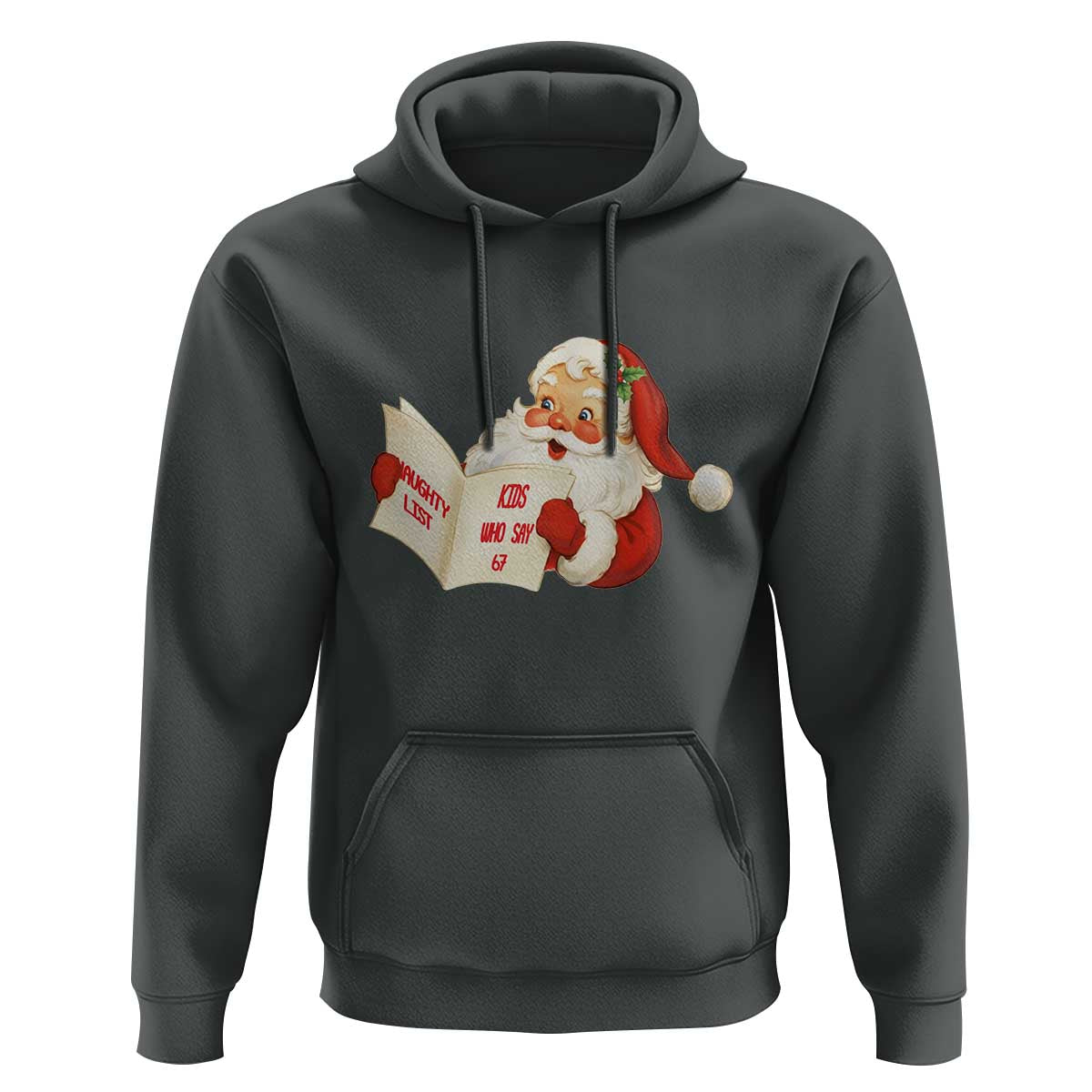 Funny 67 Christmas Santa Hoodie Naughty List Kids Who Say Six Seven Meme - Wonder Print Shop