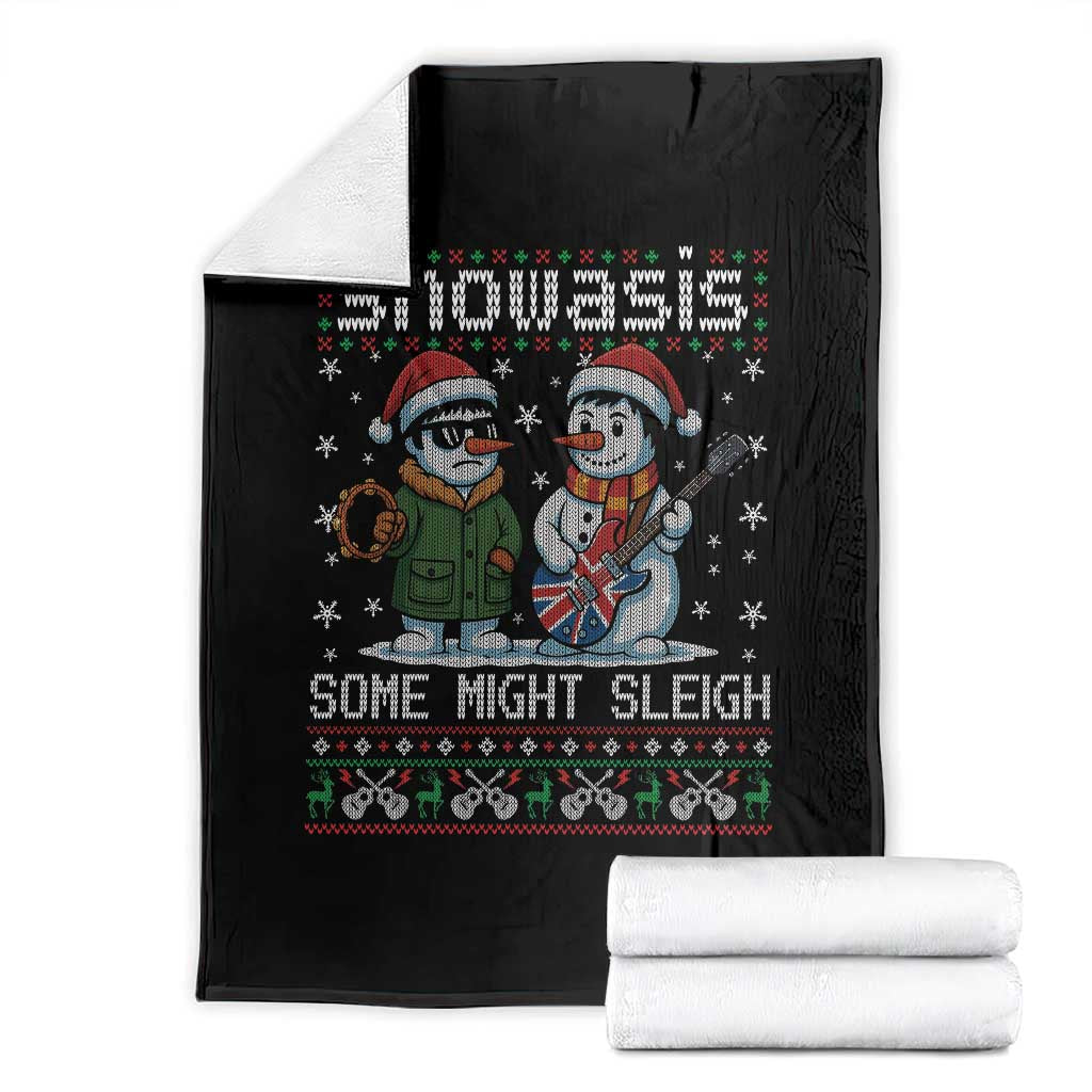 Snowasis Some Might Sleigh Throw Blanket Funny Christmas Snowmen Rock Band Parody - Wonder Print Shop