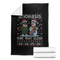 Snowasis Some Might Sleigh Throw Blanket Funny Christmas Snowmen Rock Band Parody - Wonder Print Shop