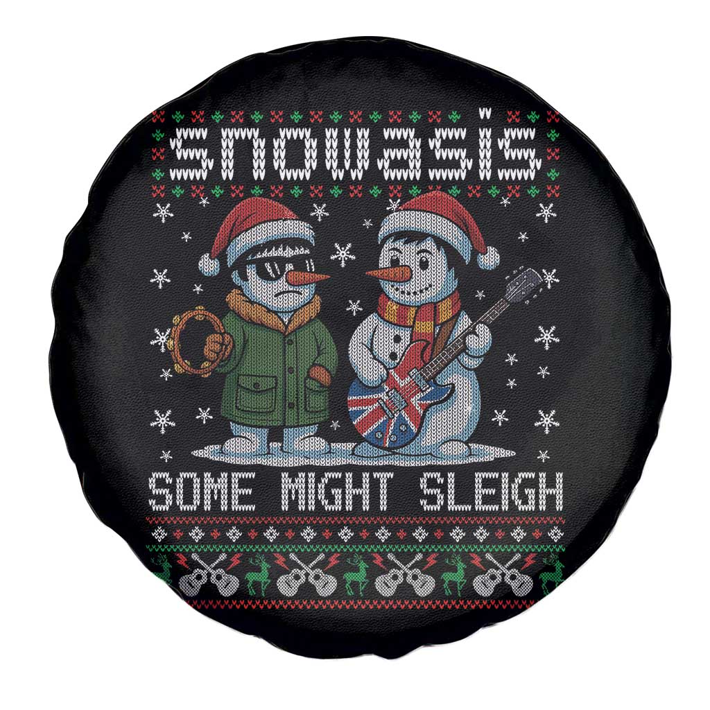 Snowasis Some Might Sleigh Spare Tire Cover Funny Christmas Snowmen Rock Band Parody - Wonder Print Shop