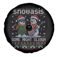 Snowasis Some Might Sleigh Spare Tire Cover Funny Christmas Snowmen Rock Band Parody - Wonder Print Shop