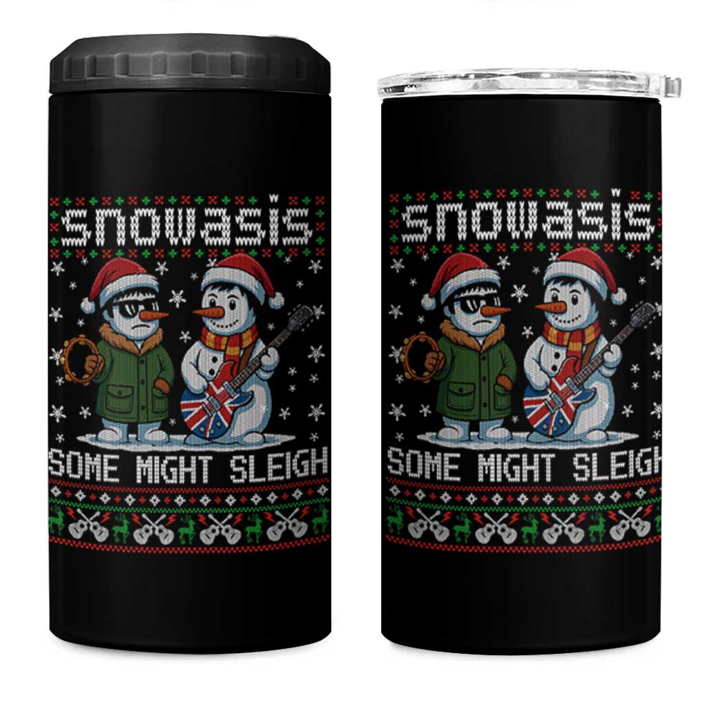 Snowasis Some Might Sleigh 4 in 1 Can Cooler Tumbler Funny Christmas Snowmen Rock Band Parody - Wonder Print Shop