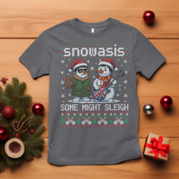 Snowasis Some Might Sleigh T Shirt Funny Christmas Snowmen Rock Band Parody - Wonder Print Shop