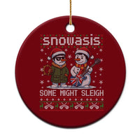 Snowasis Some Might Sleigh Ceramic Ornament Funny Xmas Snowmen Rock Band Parody - Wonder Print Shop