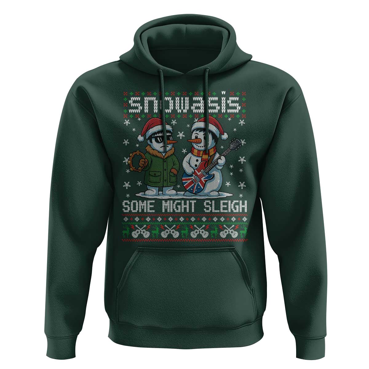 Snowasis Some Might Sleigh Hoodie Funny Christmas Snowmen Rock Band Parody - Wonder Print Shop