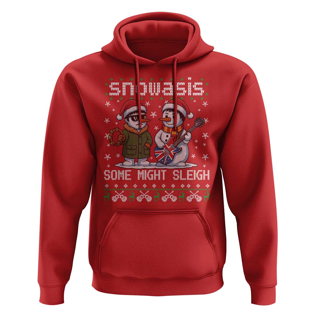 Snowasis Some Might Sleigh Hoodie Funny Christmas Snowmen Rock Band Parody - Wonder Print Shop