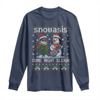 Snowasis Some Might Sleigh Long Sleeve Shirt Funny Christmas Snowmen Rock Band Parody - Wonder Print Shop