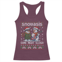 Snowasis Some Might Sleigh Racerback Tank Top Funny Christmas Snowmen Rock Band Parody - Wonder Print Shop