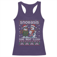 Snowasis Some Might Sleigh Racerback Tank Top Funny Christmas Snowmen Rock Band Parody - Wonder Print Shop