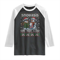Snowasis Some Might Sleigh Raglan Shirt Funny Christmas Snowmen Rock Band Parody - Wonder Print Shop