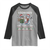 Snowasis Some Might Sleigh Raglan Shirt Funny Christmas Snowmen Rock Band Parody - Wonder Print Shop