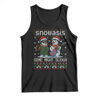 Snowasis Some Might Sleigh Tank Top Funny Christmas Snowmen Rock Band Parody - Wonder Print Shop