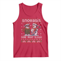 Snowasis Some Might Sleigh Tank Top Funny Christmas Snowmen Rock Band Parody - Wonder Print Shop